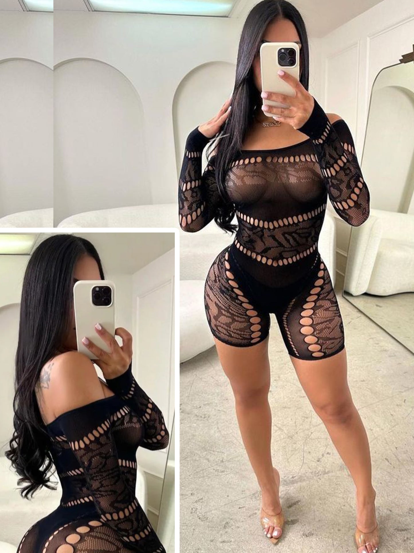 Buitifo Woman Lingerie Bodysuit Fishnet Bodystocking Sexy Jumpsuit Romper
