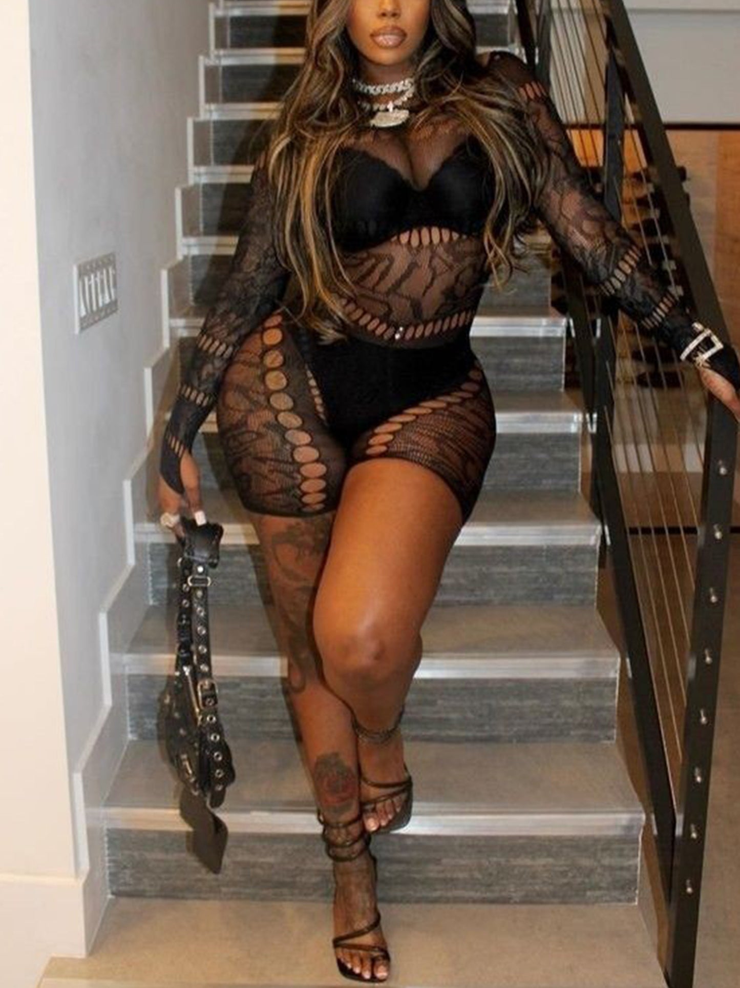 Buitifo Woman Lingerie Bodysuit Fishnet Bodystocking Sexy Jumpsuit Romper