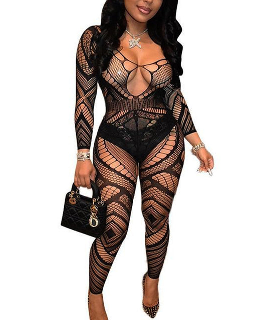 Buitifo Womens Fishnet Bodystocking Plus Size Crotchless Bodysuit Sexy Tights Soft Nightwear Lingerie