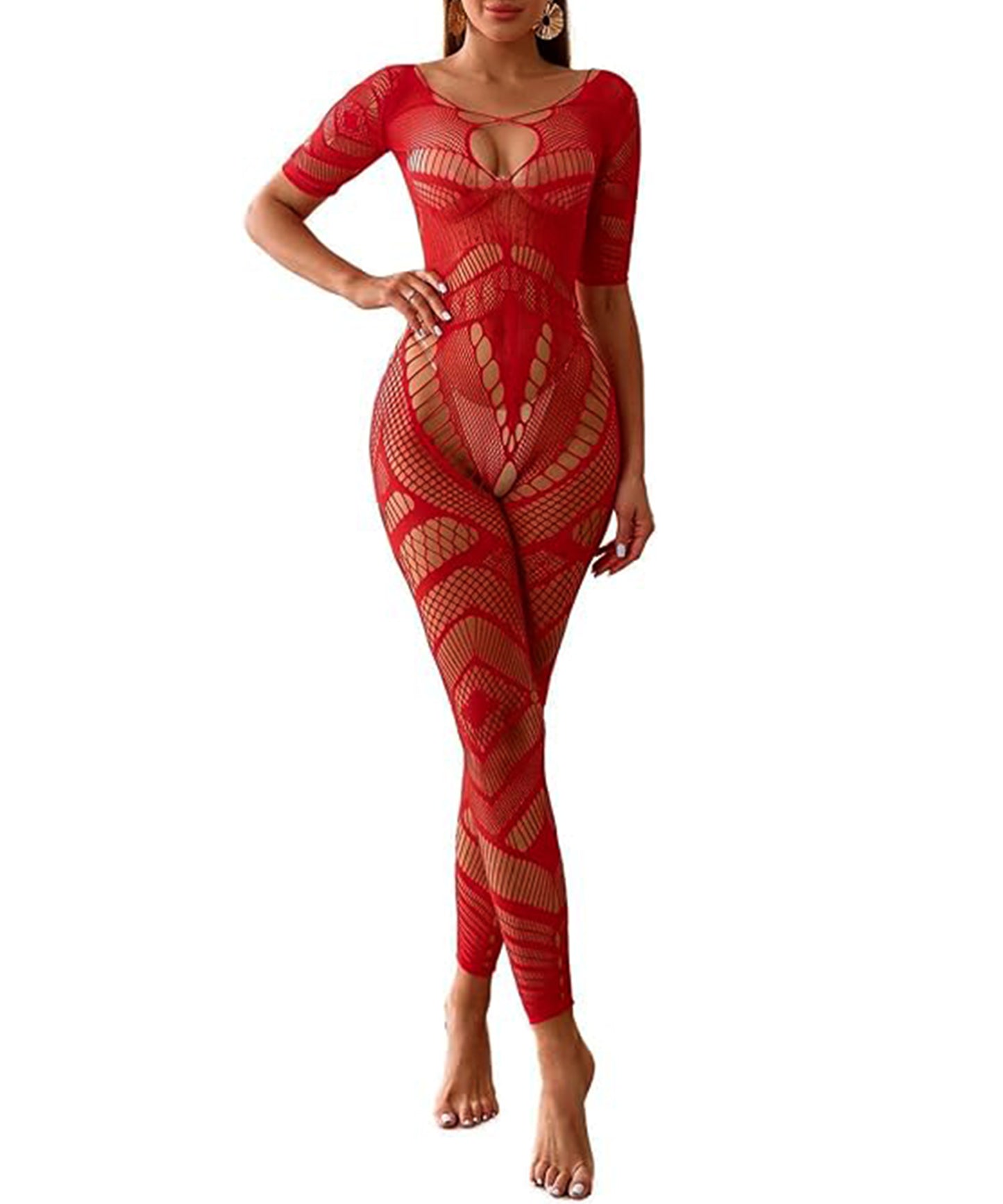 Buitifo Women Lingerie Bodystocking Sexy Bodysuit Fishnet Tights Playsuit Nightwear