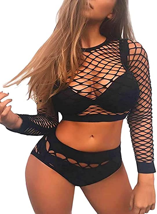 Buitifo Womens Lingerie Set Fishnet BabyDoll Bodysuit Sexy Nightwear