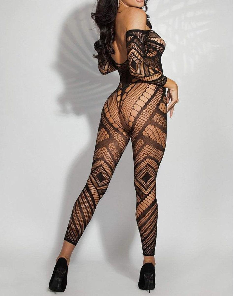 Buitifo Womens Fishnet Bodystocking Plus Size Crotchless Bodysuit Sexy Tights Soft Nightwear Lingerie