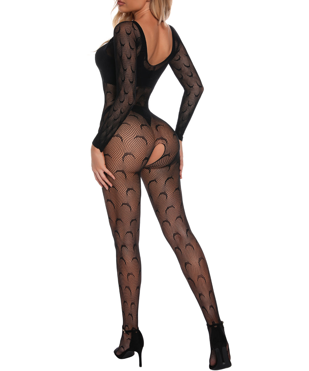 Buitifo Womens Fishnet Bodystocking Plus Size Crotchless Bodysuit Sexy Tights Soft Nightwear Lingerie